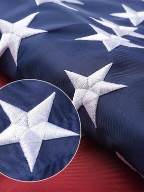 American Flag 5x8 Ft Heavy Duty Outdoor USA Flag Embroidered Stars